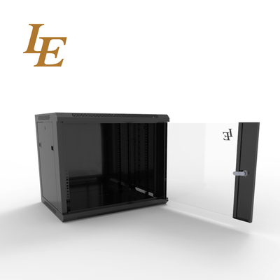 6U 9U 19 Inch RAL9004 Black Single Section IT Network Cabinet Wall Mounted Rack Network Solutions