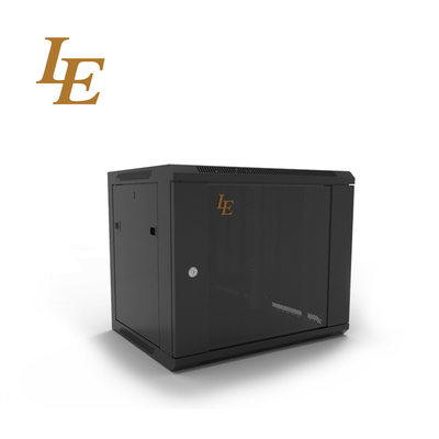 6U 9U 19 Inch RAL9004 Black Single Section IT Network Cabinet Wall Mounted Rack Network Solutions