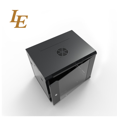 6U 9U 19 Inch RAL9004 Black Single Section IT Network Cabinet Wall Mounted Rack Network Solutions