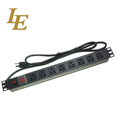 American Type PDU 19 Inch Rack Mount Power Distribution Unit 8 Socket For Server Cabinet