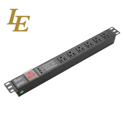 American Type PDU 19 Inch Rack Mount Power Distribution Unit 8 Socket For Server Cabinet