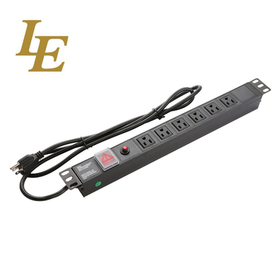 American Type PDU 19 Inch Rack Mount Power Distribution Unit 8 Socket For Server Cabinet