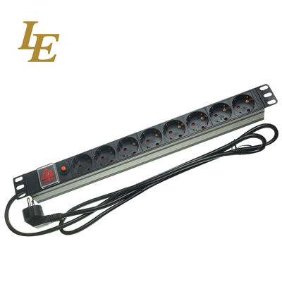 Aluminum Material Power Distribution Unit Power Strip 19 Inch 8 way PDU
