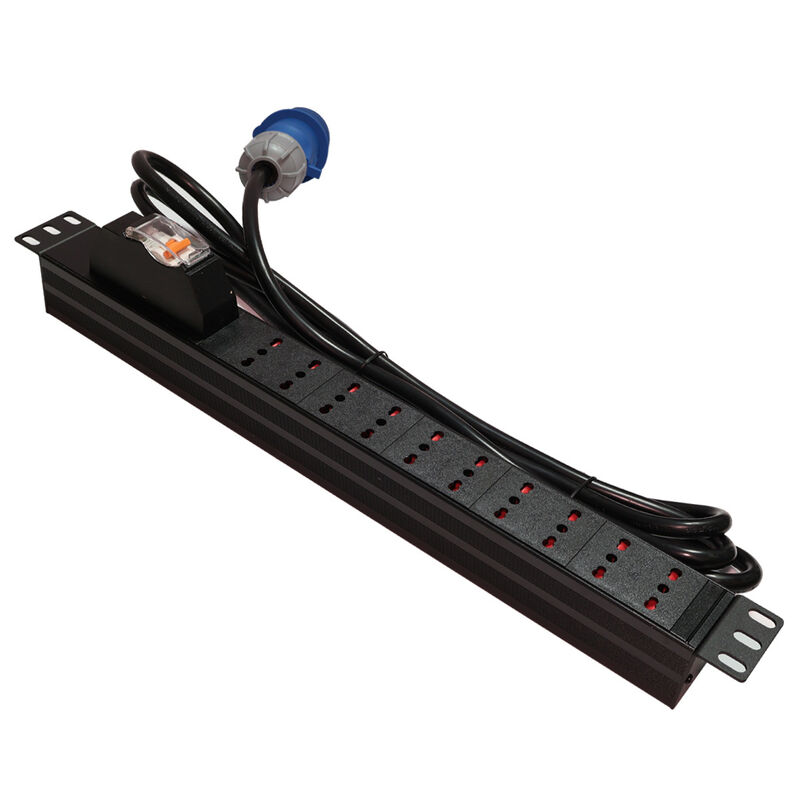 Data Center Rack Cabinet Featuring Integrated Power Distribution Units and Surge Protection Devices for Power Management