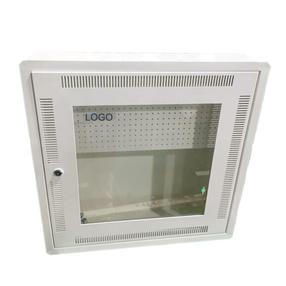 High Quality 19" 12U 600x150mm 600x300mm Non-Recessed Tempered Glass Front Door SOHO ONU/ONT Wall Mounted Cabinet RAL7035 Grey