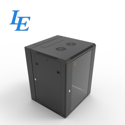 6U 9U 12U 15U 18U RAL9004 Negro Swing Out Dupla Secção Mural Montar Armário Server Rack Recinto 600 mm Porta de vidro