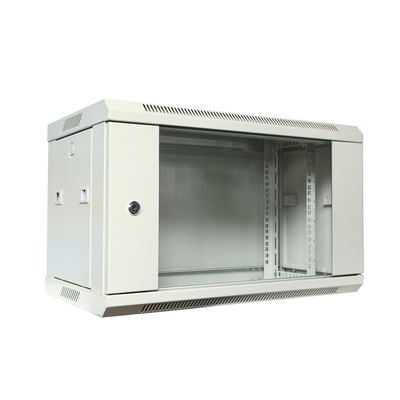 19 polegadas de montagem na parede Server Rack Cabinet com porta de vidro para equipamentos de rede RAL7035
