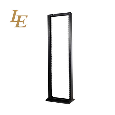 LE-RC Open Server Rack SPCC Quality Steel Powder Coated Finish 350mm 600mm Depth Options 19 Inch Standard2 Post Open Frame Server Rack 18U-47U 600mm Width 120kg Load Capacity Cold Rolled Steel Constru