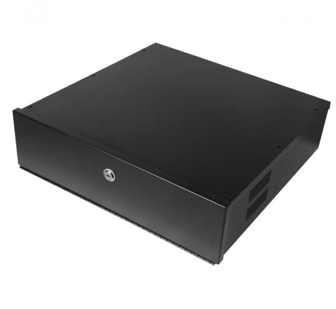 Caixa de bloqueio de DVR de metal de 18"x18"x5" com ventilador de resfriamento para DVRs e NVRs MDVR Caixa de aço IP20 RAL7035 Cinza RAL9004 RAL9005 Caixa de metal preta 1