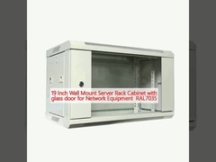19 polegadas de montagem na parede Server Rack Gabinete com porta de vidro para equipamentos de rede RAL7035